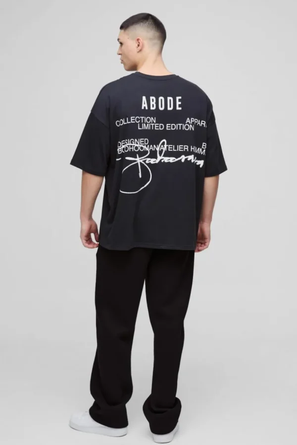 boohooMAN ABODE Heavyweight Oversized Print T-Shirt | T-Shirts