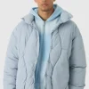 boohooMAN Abstract Quilted Funnel Neck Puffer In | Man | Coats & Jackets