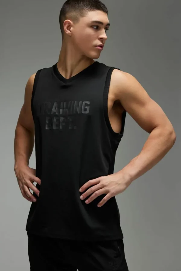 boohooMAN Active Training Dept Basketball Vest | Training Dept | Gym T-Shirts & Vests