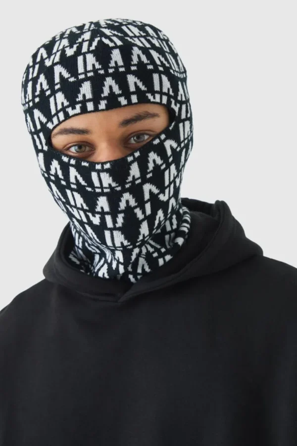 boohooMAN All Over Man Dash Face Covering | Hats & Caps