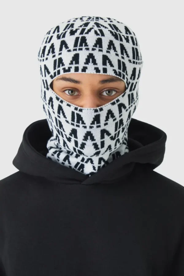 boohooMAN All Over Man Dash Face Covering | Hats & Caps