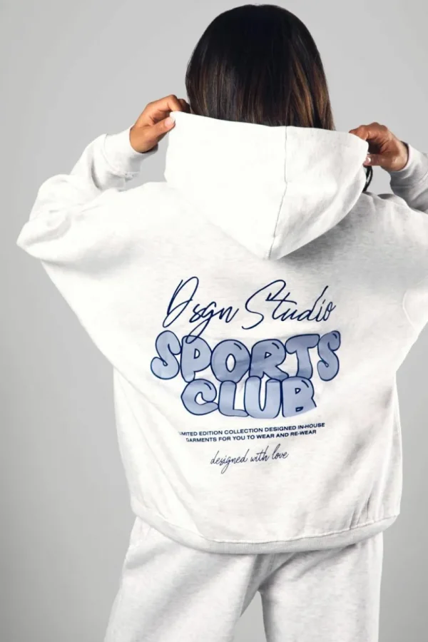 boohoo Dsgn Studio Sports Bubble Slogan Oversized Hoodie | Women Shirts | Foundation