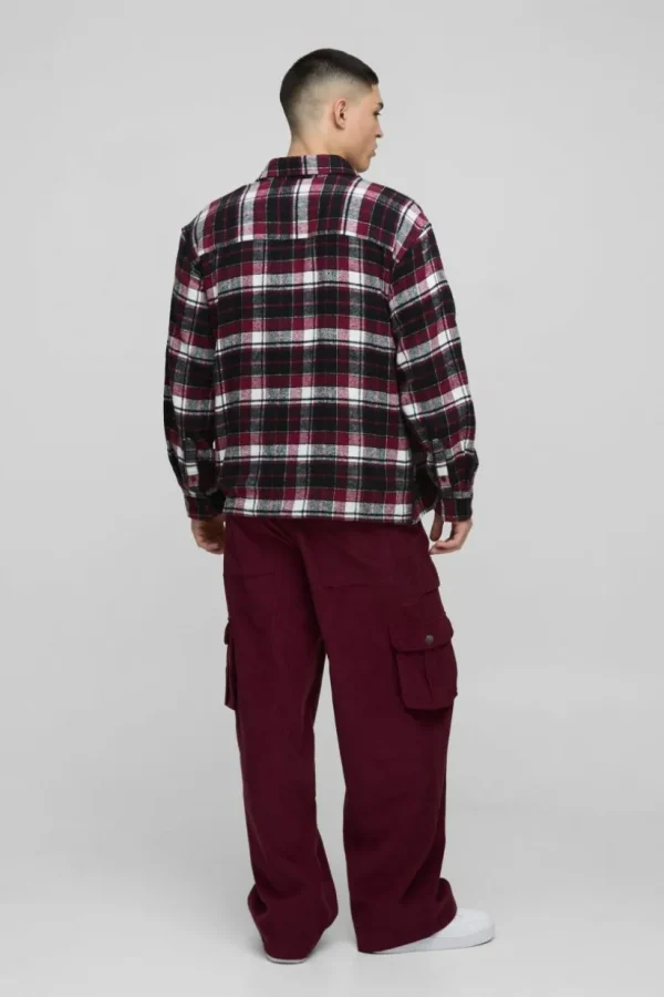 boohooMAN Baggy Corduroy Cargo Trouser | Trousers