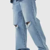 boohooMAN Baggy Rigid Distressed Jeans | Denim | Going Out Denim