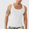 boohooMAN Basic Muscle Fit Ribbed Vest | T-Shirts