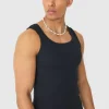 boohooMAN Basic Muscle Fit Ribbed Vest | T-Shirts