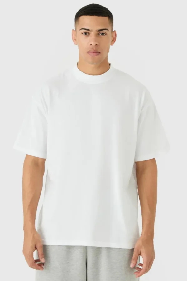 boohooMAN Basic Oversized Extended Neck T-Shirt | T-Shirts