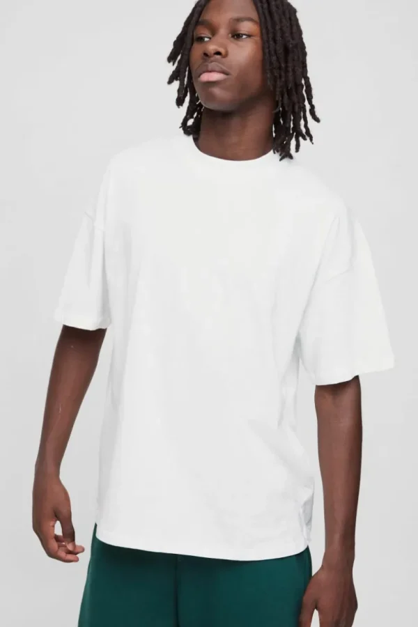 boohooMAN Basic Oversized Extended Neck T-Shirt | Basics - Elevated | T-Shirts