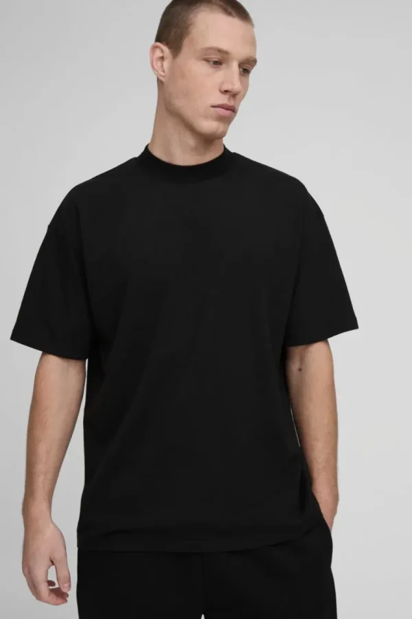 boohooMAN Basic Oversized Extended Neck T-Shirt | Basics - Elevated | T-Shirts