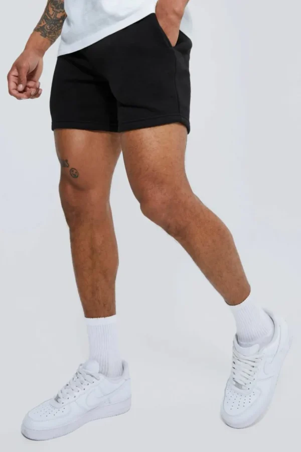 boohooMAN Basic Slim Fit Short Length Jersey Short | Shorts