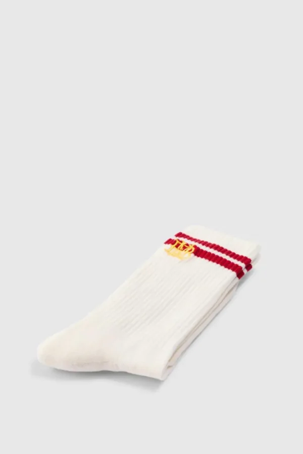 boohooMAN BM Embroidered Half Terry Stripe Socks In | Underwear & Socks | Underwear & Socks