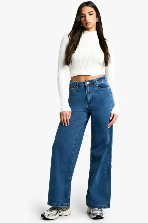 boohoo Basics 30 Inch Leg Baggy Boyfriend Jeans | Women Shirts | Foundation