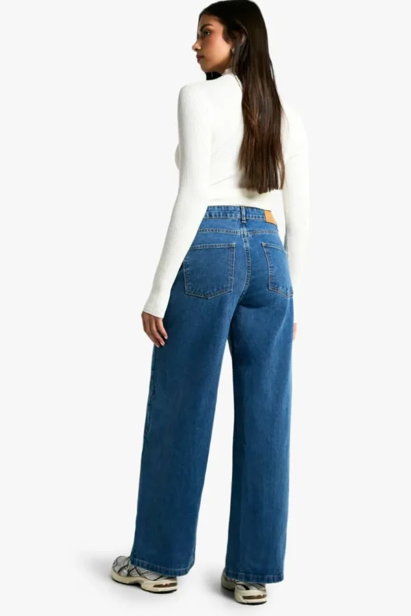 boohoo Basics 30 Inch Leg Baggy Boyfriend Jeans | Women Shirts | Foundation