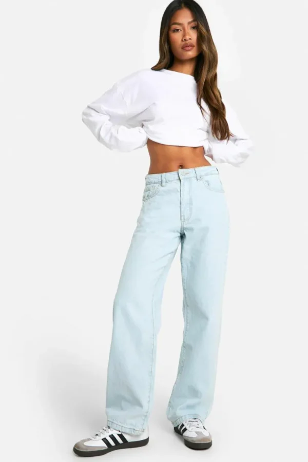 boohoo Basics 32 Inch Leg High Waisted Boyfriend Jeans | Women Shirts | Foundation