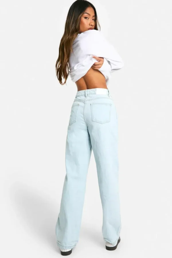 boohoo Basics 32 Inch Leg High Waisted Boyfriend Jeans | Women Shirts | Foundation