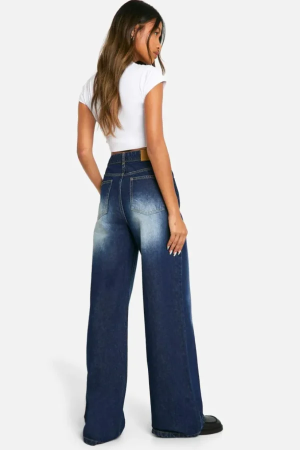 boohoo Basics 30 Inch Leg High Waisted Wide Leg Jeans | Women Shirts | Foundation