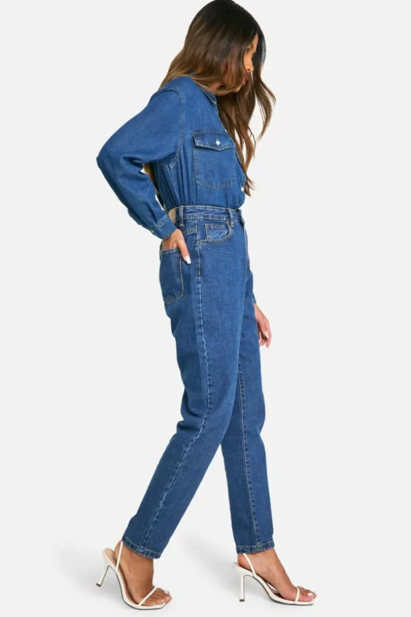 boohoo Basics High Waisted Slim Fit Jeans | Women Shirts | Foundation