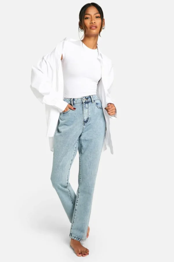 boohoo Basics High Waisted Slim Fit Jeans | Women Shirts | Foundation