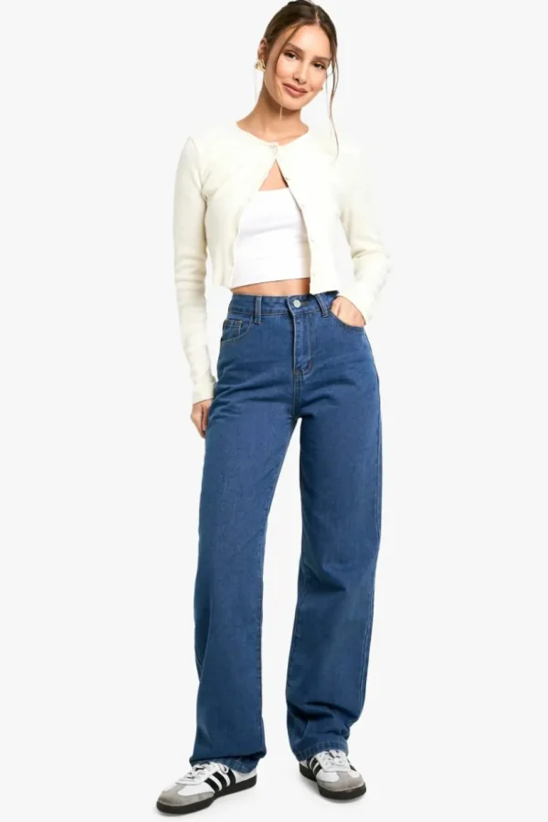 boohoo Basics High Waisted Boyfriend Jeans | Women Shirts | Foundation