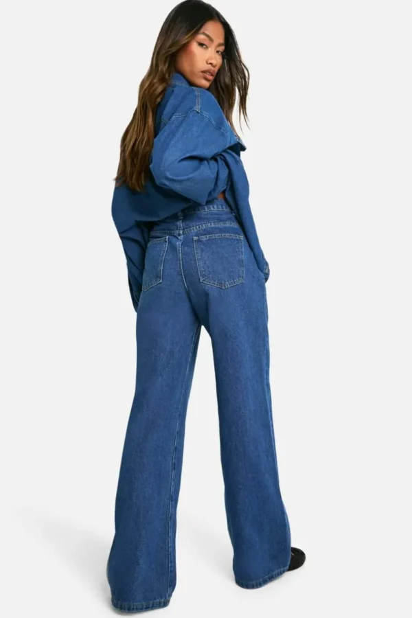 boohoo Basics High Waisted Wide Leg Jeans | Women Shirts | Foundation