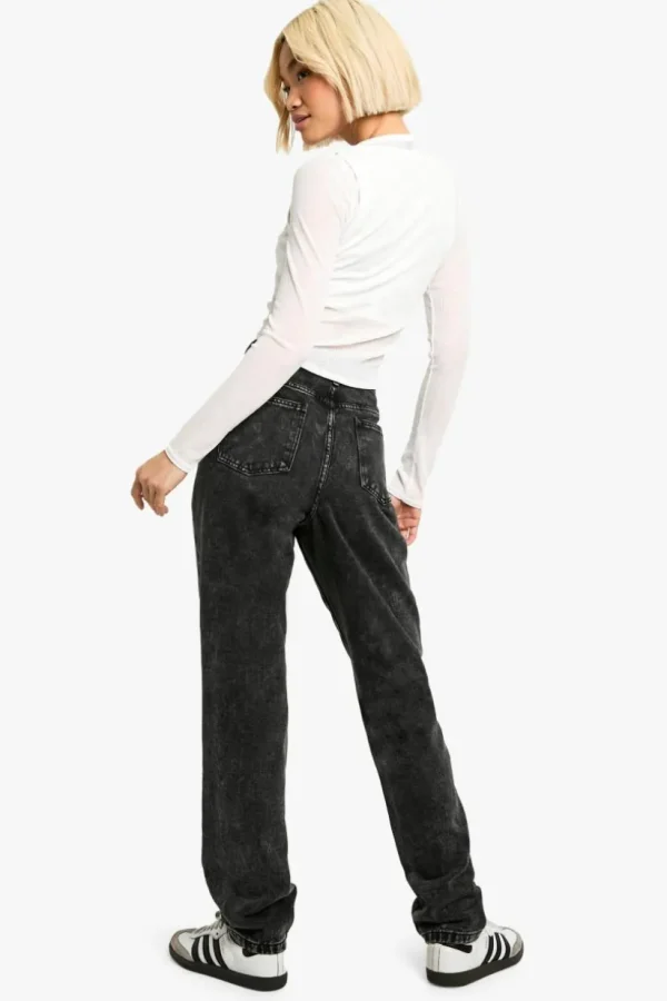 boohoo Basics High Waisted Straight Leg Jeans | Women Shirts | Foundation