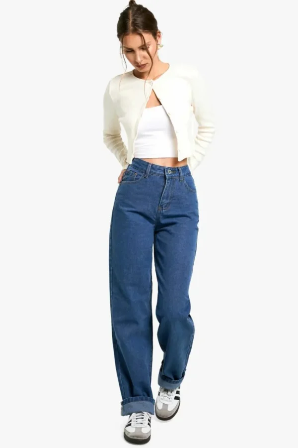 boohoo Basics High Waisted Boyfriend Jeans | Women Shirts | Foundation