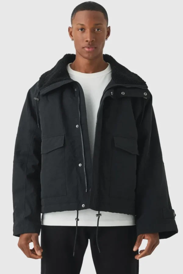 boohooMAN Borg Collar Parka In | Man | Coats & Jackets