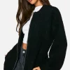 boohoo Borg Knitted Oversized Bomber Jacket | Women Shirts | Foundation