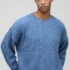 boohooMAN Boucle Cable Knit Boxy Jumper | Knitwear | Going Out Knitwear