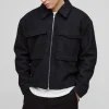 boohooMAN Boxy Boucle Borg Trucker Jacket | Coats & Jackets | Man