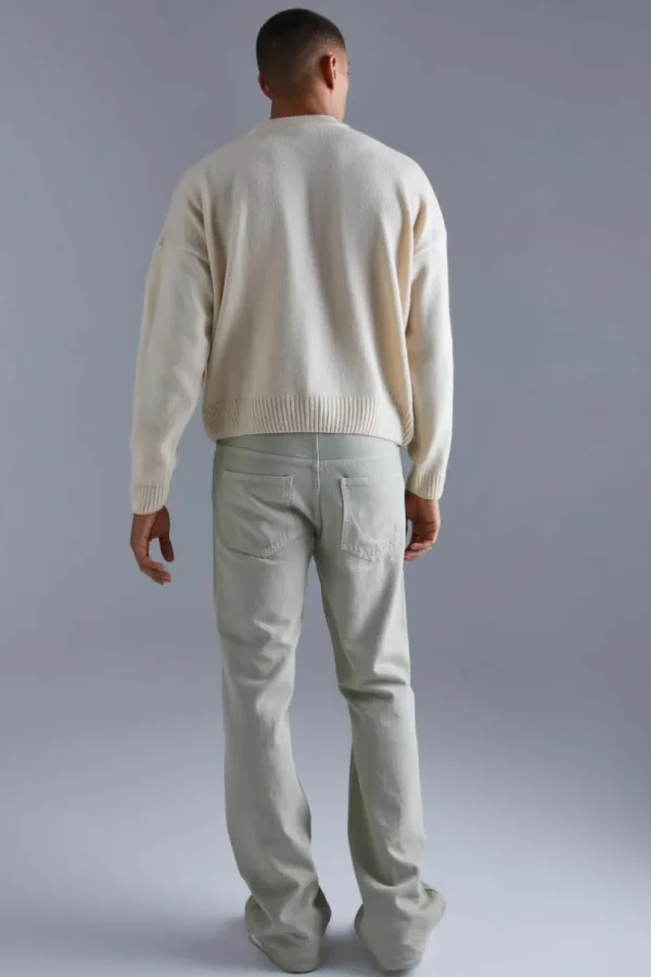 boohooMAN Boxy Brushed Extended Neck Knitted Jumper | Knitwear | Going Out Knitwear