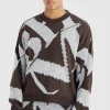 boohooMAN Boxy Brushed Jacquard Knitted Jumper | Knitwear | Going Out Knitwear