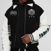 boohooMAN Boxy Collared Twill Varsity Bomber Jacket In | Man | Coats & Jackets