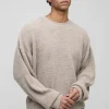 boohooMAN Boxy Crew Neck Ribbed Knitted Jumper | Going Out | Knitwear