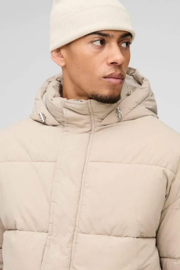 boohooMAN Boxy Crinkle Nylon Puffer In | Man | Coats & Jackets