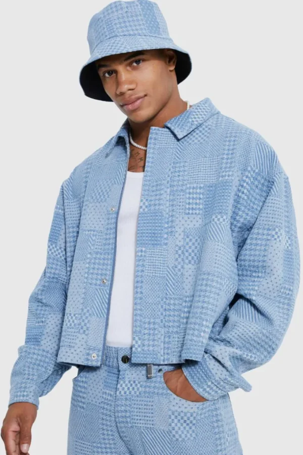 boohoo Boxy Fit Fabric Interest Denim Jacket and jeans | Sets & Coords | Coats & Jackets