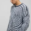 boohooMAN Boxy Fit Fluffy Textured Contrast Knit Jumper | Knitwear | Going Out Knitwear