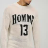 boohooMAN Boxy Fit Homme Moto Open Stitch Knit Jumper | Knitwear | Going Out Knitwear