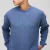 boohooMAN Boxy Fit Ribbed Cross Crew Neck Knitted Jumper | Knitwear | Going Out Knitwear