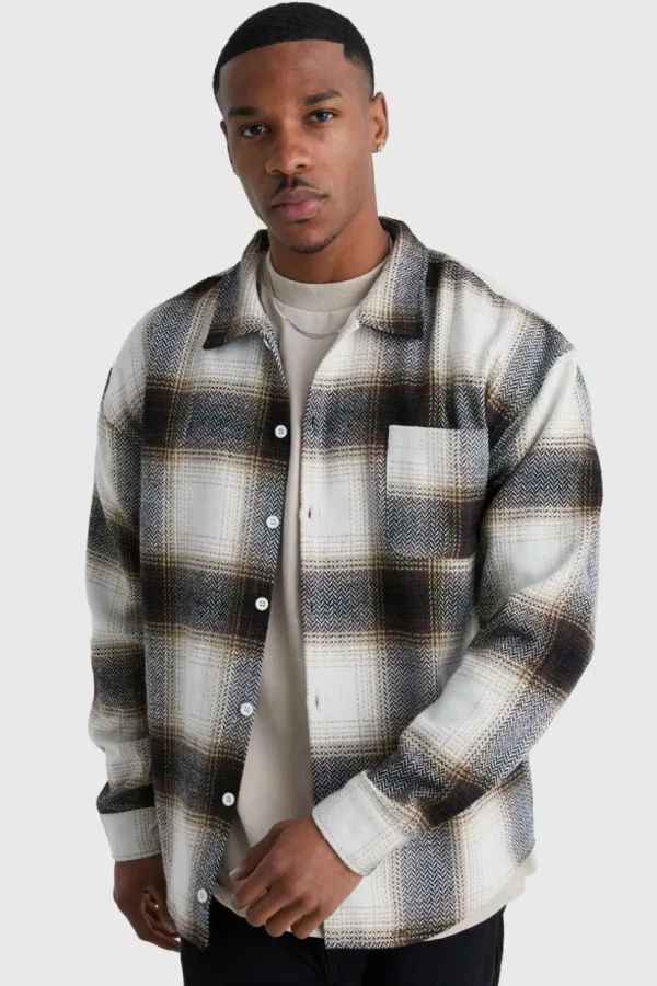 boohooMAN Boxy Flannel Check Shirt | Shirts | Going Out Shirts