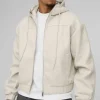 boohooMAN Boxy Melton Hooded Bomber Jacket In | Man | Coats & Jackets