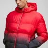 boohooMAN Boxy Ombre Hooded Puffer Coat In | Man | Coats & Jackets