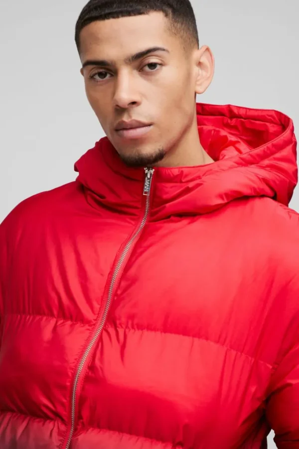 boohooMAN Boxy Ombre Hooded Puffer Coat In | Man | Coats & Jackets