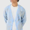 boohooMAN Boxy Oversized Brushed Abstract All Over Cardigan | Knitwear | Going Out Knitwear