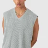 boohooMAN Boxy Ribbed V Neck Sweater Vest | Knitwear | Going Out Knitwear