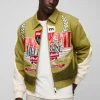 boohooMAN Boxy Twill Ribbed Moto Jacket | Coats & Jackets