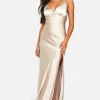 boohoo Bridesmaid Satin Strappy Maxi Dress | Women Shirts | Foundation