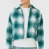 boohooMAN Brushed Check Collared Harrington Jacket In | Man | Coats & Jackets