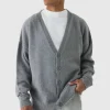 boohooMAN Brushed Knit Oversized Drop Shoulder Cardigan | Knitwear | Going Out Knitwear