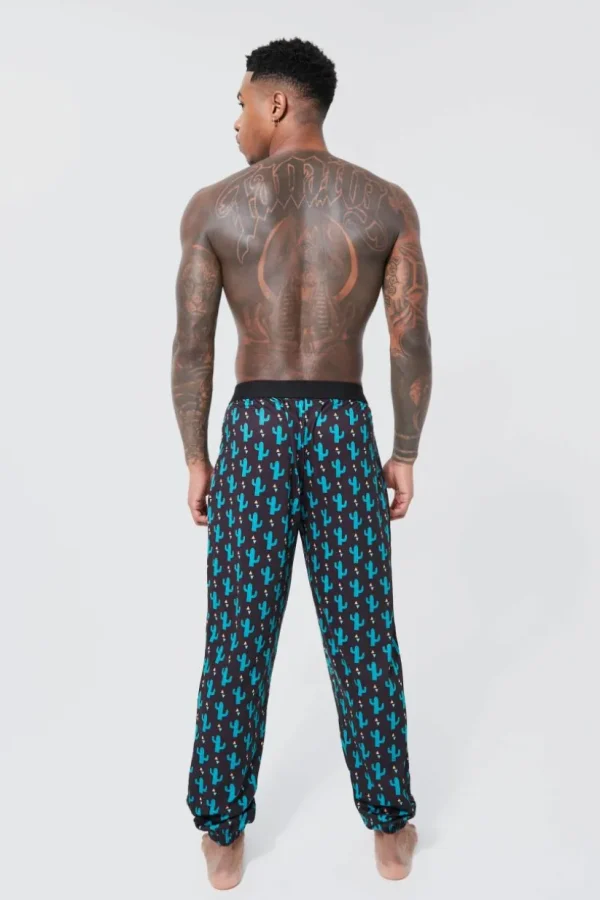 boohooMAN Cactus Print Lounge Joggers | Loungewear